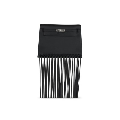 HERMES MASTER KELLY DANSE ANATE BLACK SWIFT PALLADIUM HARDWARE (22*17*7cm)